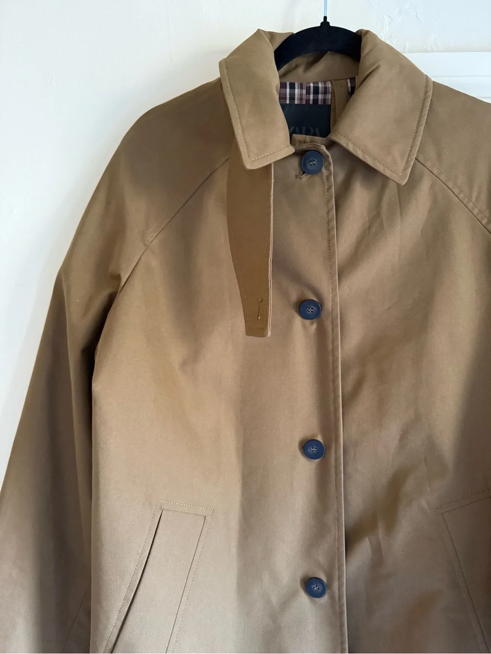 Zara Camel Tan Trench Coat with Button Front - Picture 3 of 5